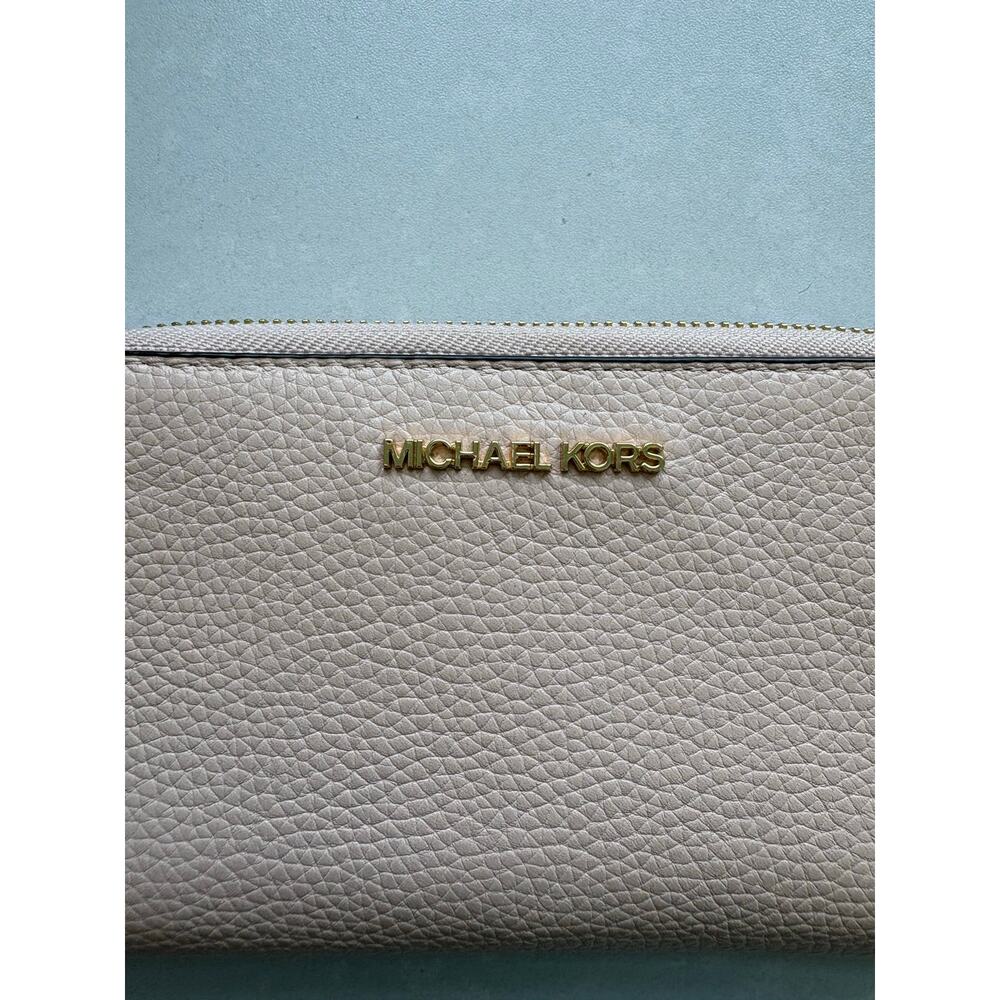Michael Kors Jet Set Leather Phone Case Wallet Blossom Pink Zip Around Soft MK - Picture 3 of 7